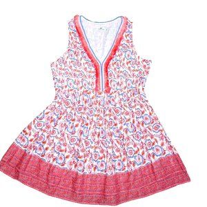 vineyard vines Frangipani Floral Pintuck Dress orange tassle family photo vaca L